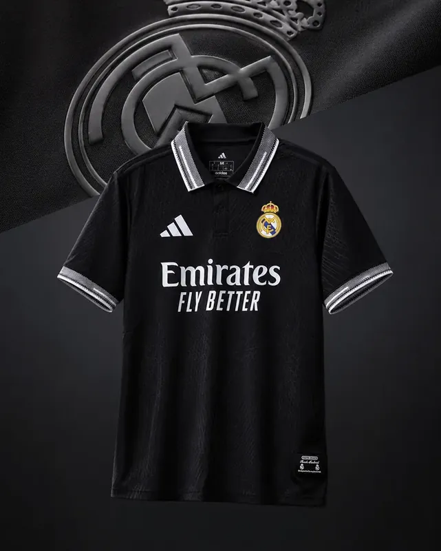 Real Madrid 2026/27 Black Polo Jersey (Player Version)